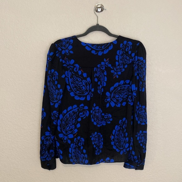 Milly Tossed Paisley Silk Blouse Medium - Picture 8 of 8